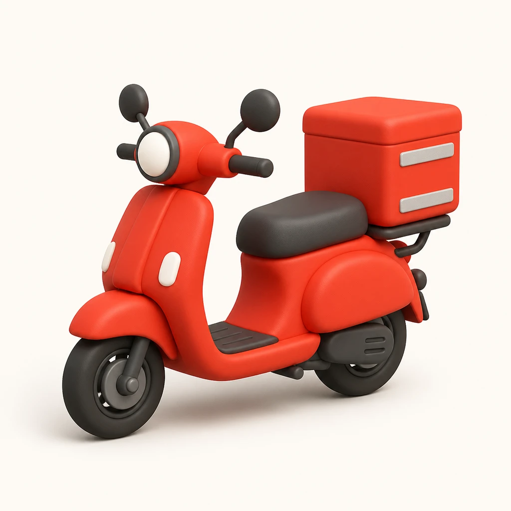 A scooter ready for fast delivery